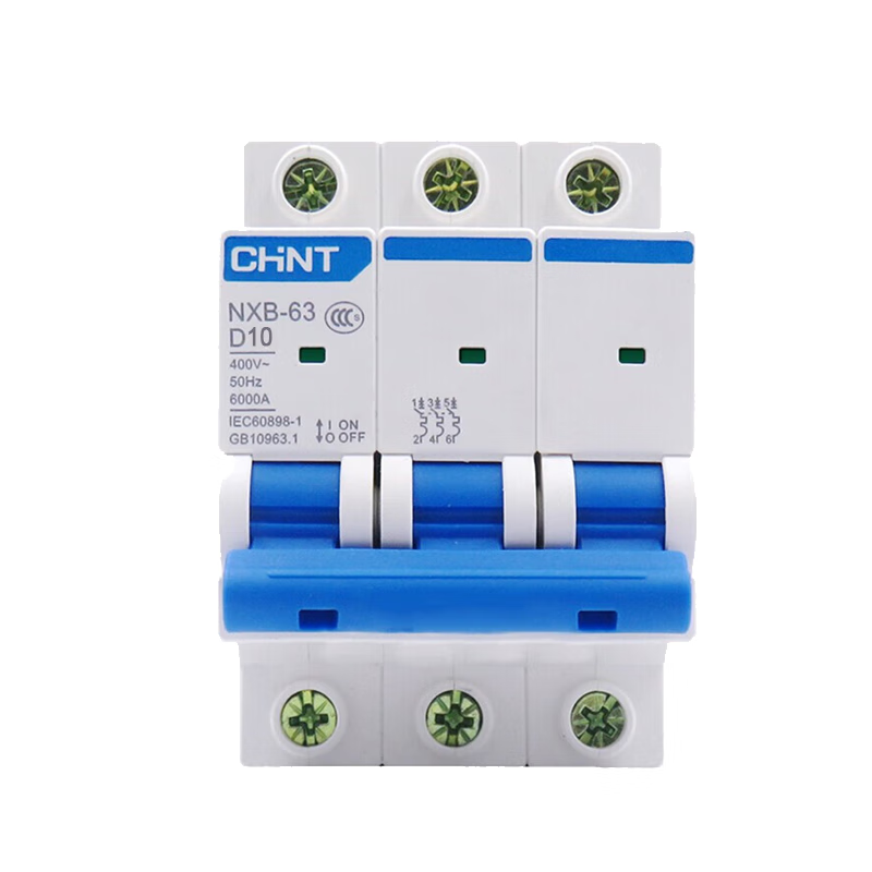 Chint (CHNT) NXB-63-3P-D10 D-type air switch overload air switch DZ47 upgraded small circuit breaker