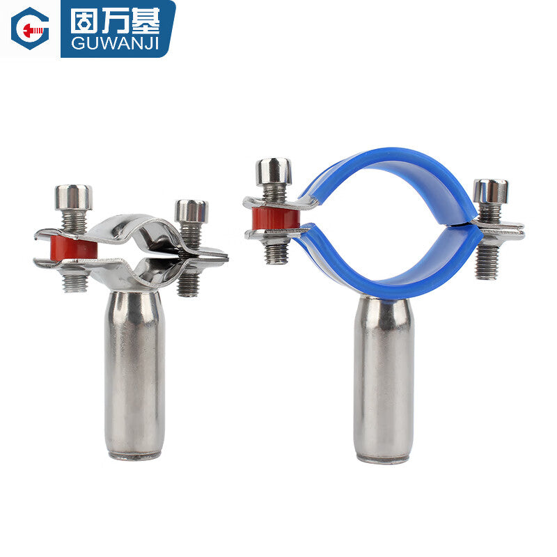 Guwanji GWJ-181 Pipe Bracket Clamp 304 Stainless Steel Pipe Bracket Water Pipe Fixing Clip Round Pipe Buckle Hoop PVC Locking Clamp Ф51-57 [1 piece] Without Rubber Pad