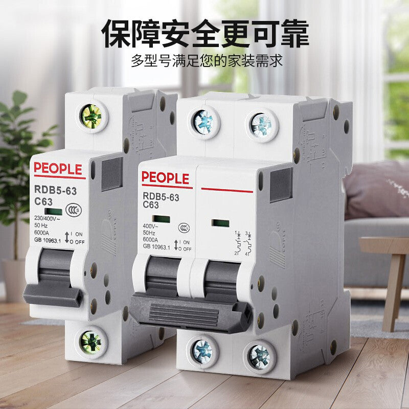 People's Electric Small Circuit Breaker RDB5-63 C6 2P
