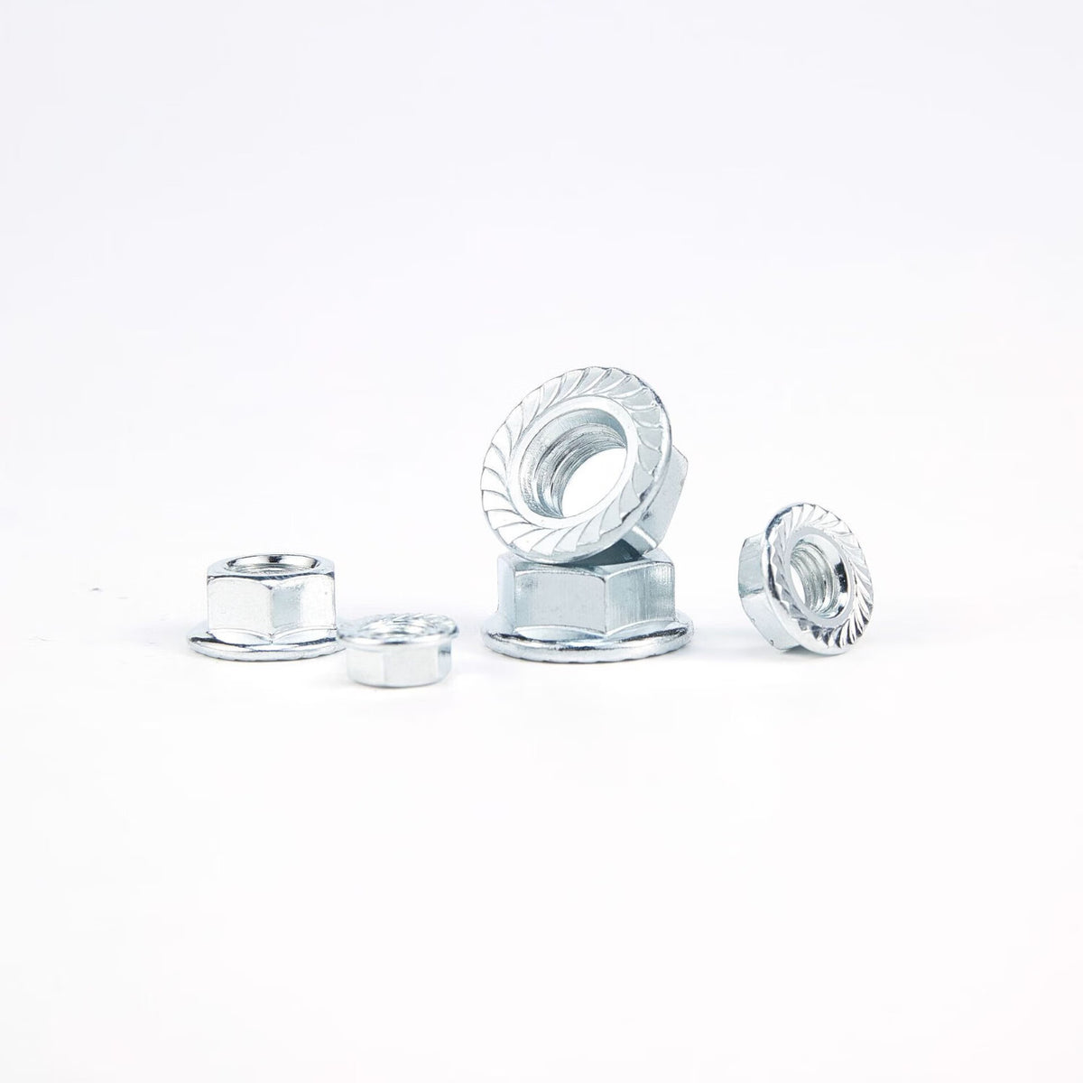 Shengli GB6177 Hexagonal Flange Nut with Washer, Spline Nut, Flange Face Locking Nut, M5 [200 pieces]