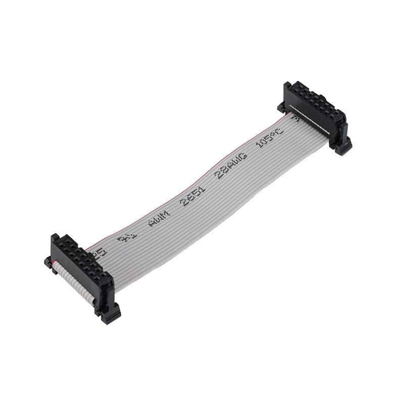 Huijun FC Flat Gray Ribbon Cable with Butterfly Clip, IDC Ribbon Cable, LED Screen Connection Cable, Download Cable, 2.54mm Pitch, 16P-10CM