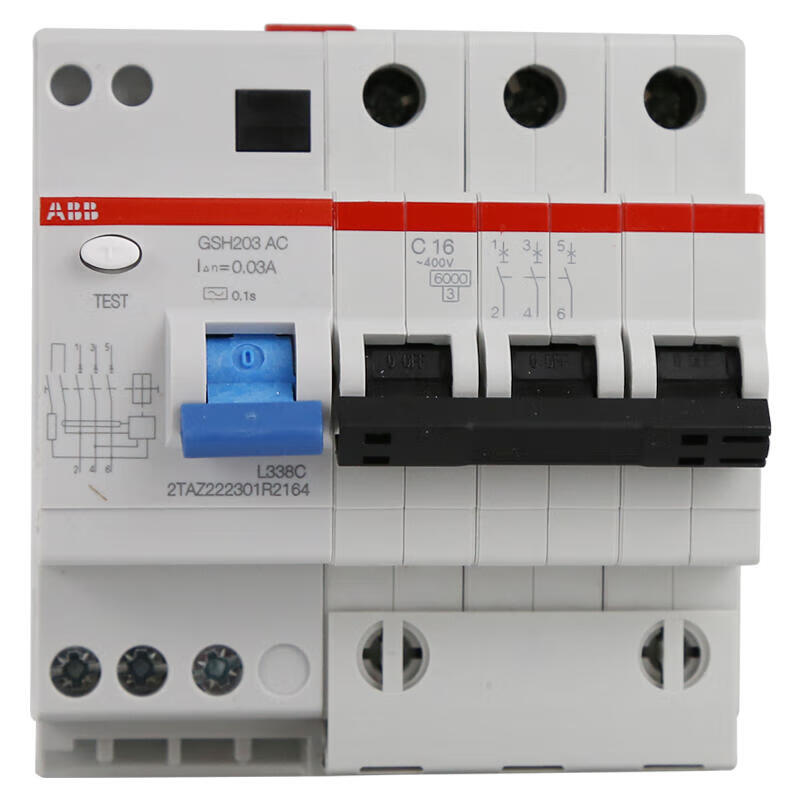 ABB residual current operated circuit breaker; GSH203 AC-C16/0.03