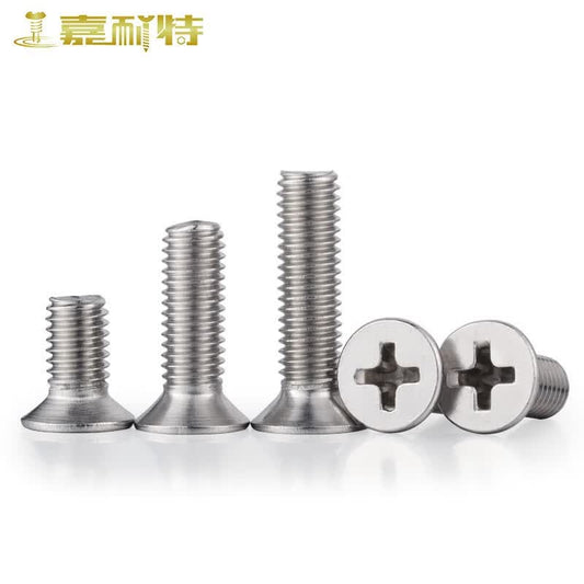 JNT (Jianite) 304 Stainless Steel Countersunk Machine Screws, Phillips Head Screws, Extended Flat Head Machine Screws M5*16 (50 pieces)