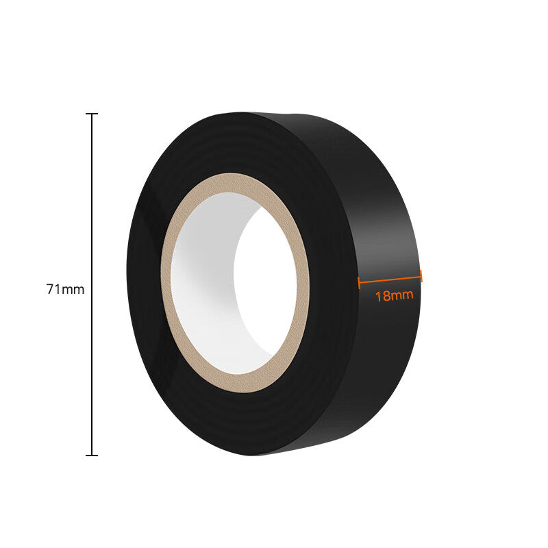 LETA 20m Black PVC Lead-Free Flame-Retardant Low-Temperature Resistant Electrical Insulating Tape, 10 rolls, LT-PPE555