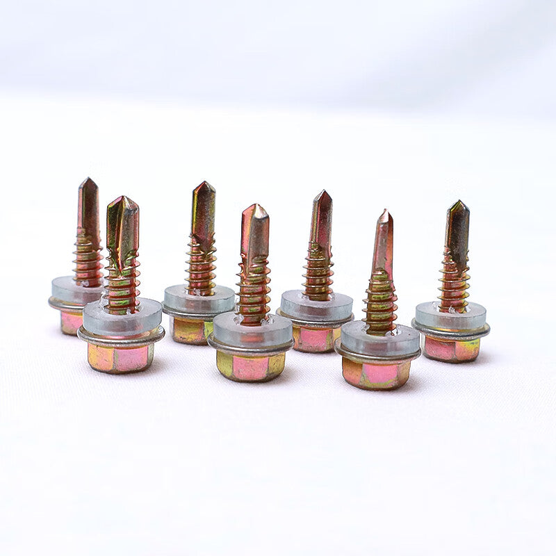 Platinum Body Color Zinc Hex Self-Tapping Screws, Nails, Washers, Screws, Dovetail Screws, M5.5*25/200 Pieces