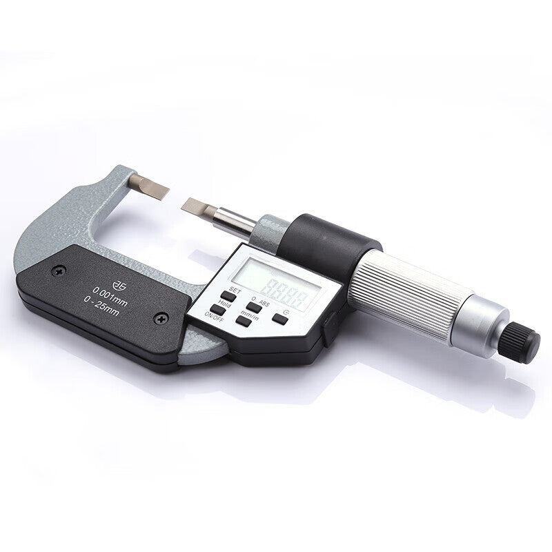 Northwest Qinghai Qingliang Digital Electronic Outer Diameter Thin Blade Knife-Edge Micrometer 0.4/0.7 Keyway Flat Head Slit Groove Calculator 231-21-040/A Type 0-25mm