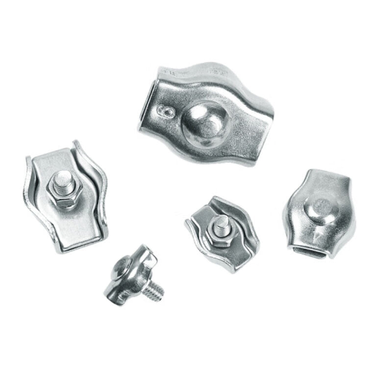 Bingyu BX-21 304 Stainless Steel Wire Rope Single Clamp, Wire Rope Accessories, Brake Cable Clip, Single Clamp M5 [10pcs]