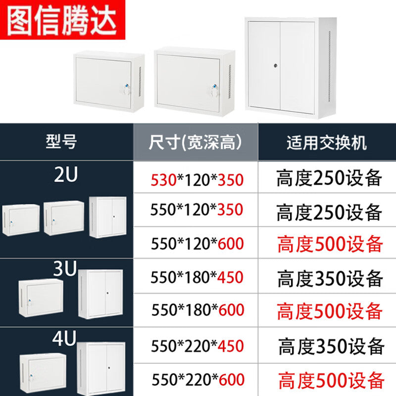 Tuxin Tengda WB53-2U 530x350x120mm Wall-Mounted Network Cabinet