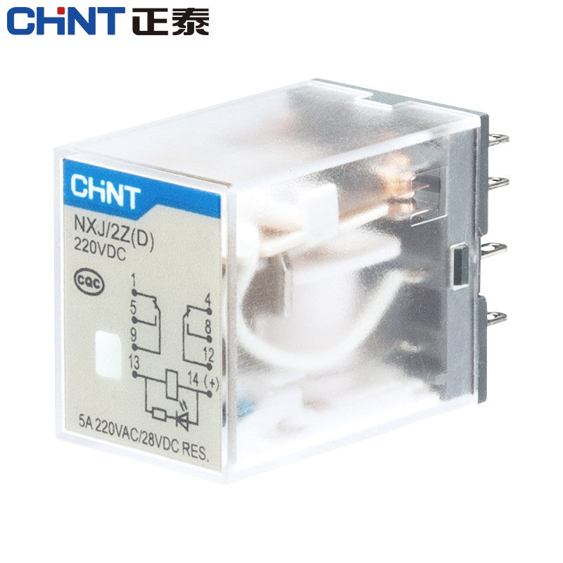 Chint (CHNT) NXJ/2Z-D-220VAC-CBS small intermediate electromagnetic relay plug-in type (base photographed separately)