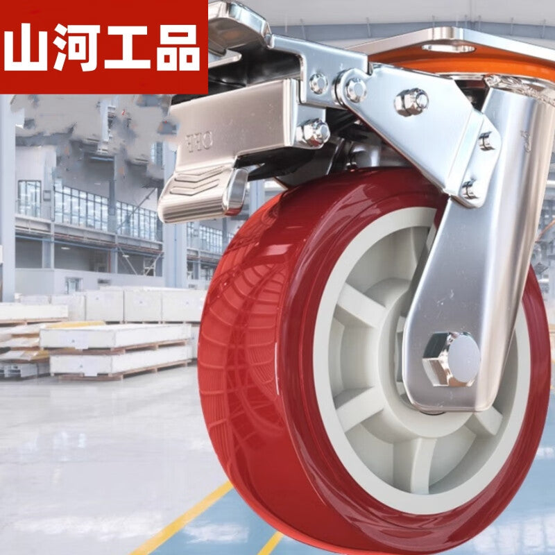 Sunward Polyurethane Handcarts, Flatbeds, Trailers, Wheels, Casters, Pulleys, 4-inch, 2-fixed, 20,000 (with screws)
