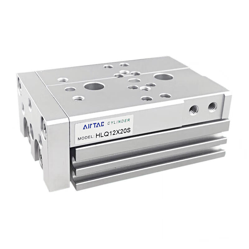 AirTAC double-axis precision slide cylinder, standard recirculating ball bearing, double acting, with magnetic ring; HLQ12X100S