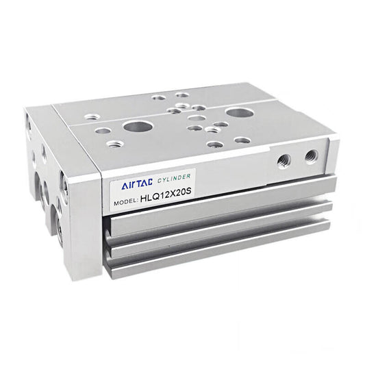 AirTAC double-axis precision slide cylinder, standard recirculating ball bearing, double acting, with magnetic ring; HLQ12X100S