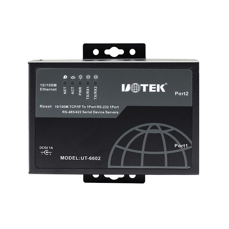 UOTEK TCP/IP to 1 port 232 and 1 port 485/422 serial port server serial communication networking; UT-6602