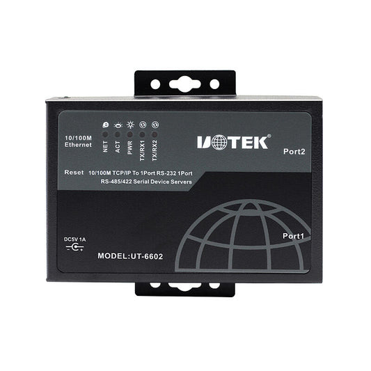 UOTEK TCP/IP to 1 port 232 and 1 port 485/422 serial port server serial communication networking; UT-6602