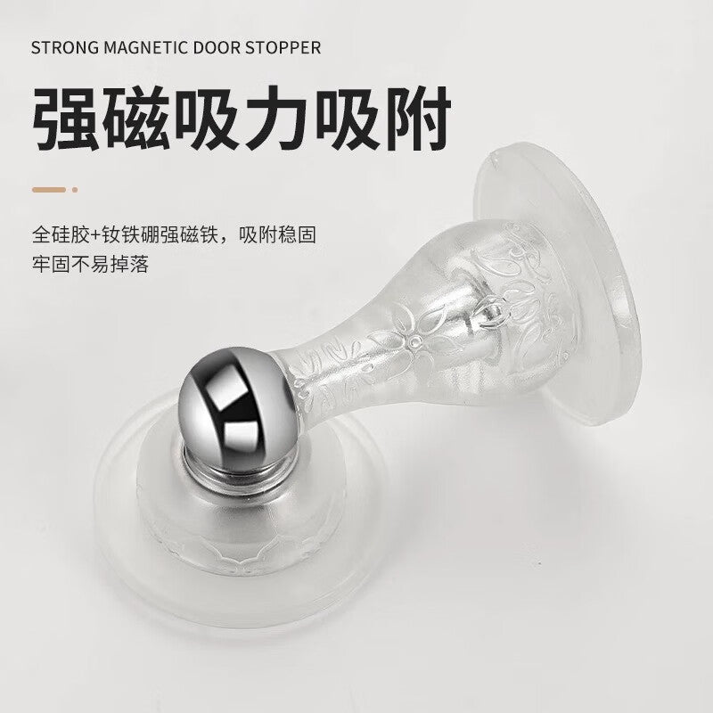 Murata Inafu silicone door catcher, no drilling required, door bumper, anti-collision pad, door top suction device, household anti-collision artifact, strong magnetic transparent