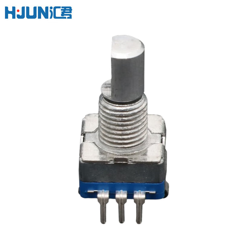 Huijun potentiometer, plum blossom handle, half-shaft handle, EC11 encoder, digital rotary encoder with switch, half-shaft 15mm, five-piece pack.