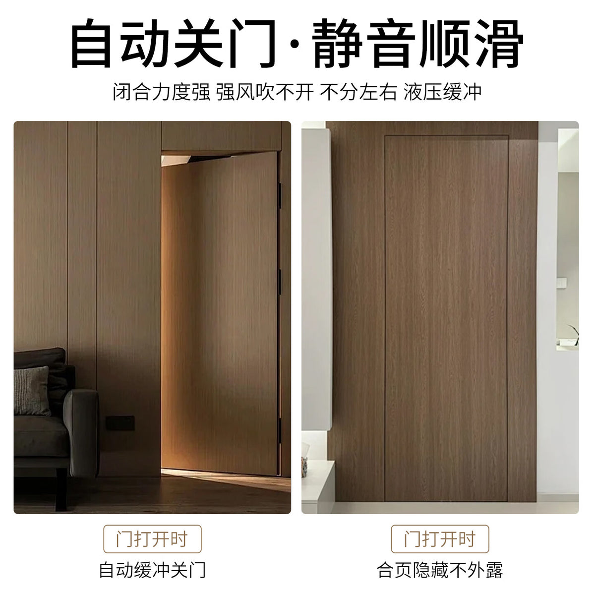 THOMEI Gold Hidden Door Hydraulic Buffer Automatic Closing and Rebound Door Closer, Security Door, Wooden Door, Home Hardware
