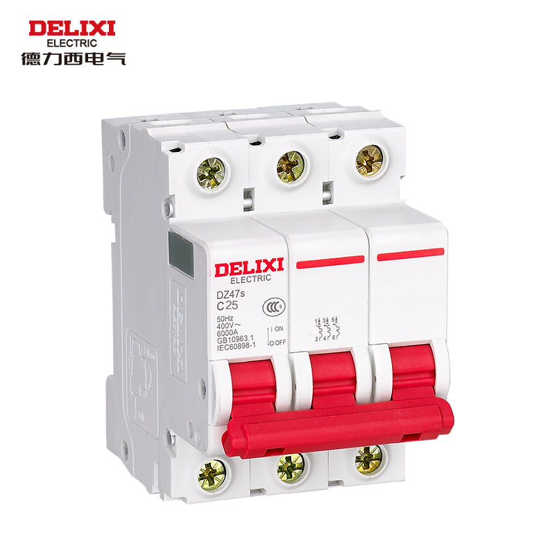 Delixi air switch small circuit breaker DZ47s C type 3P 25A
