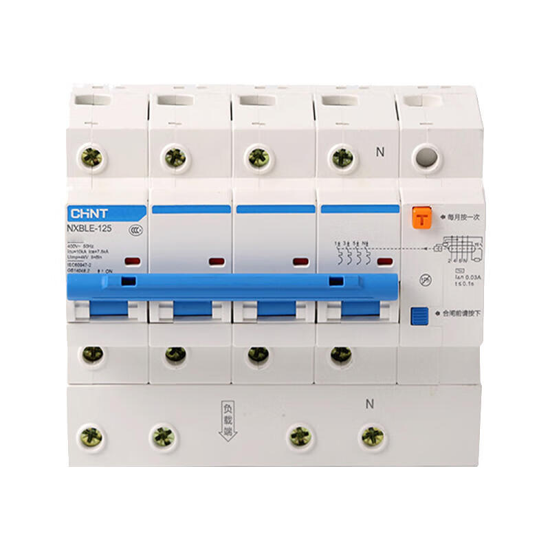 Chint residual current operated circuit breaker; NXBLE-125 4P D100 30mA