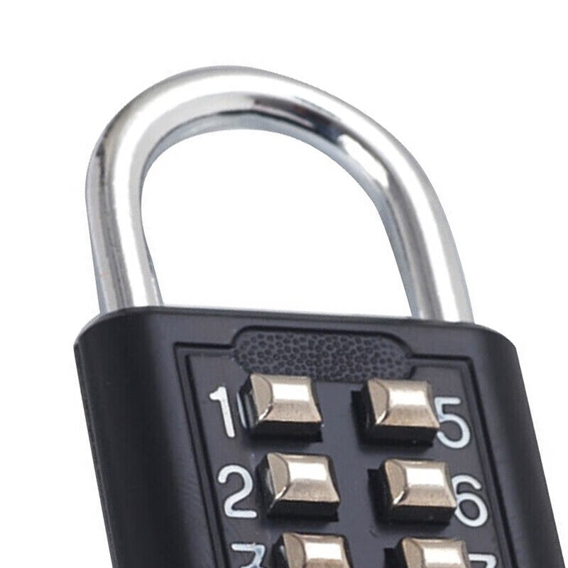 Bingyu 8-digit numeric keypad anti-theft padlock, gym locker/toolbox padlock, black, BH-698