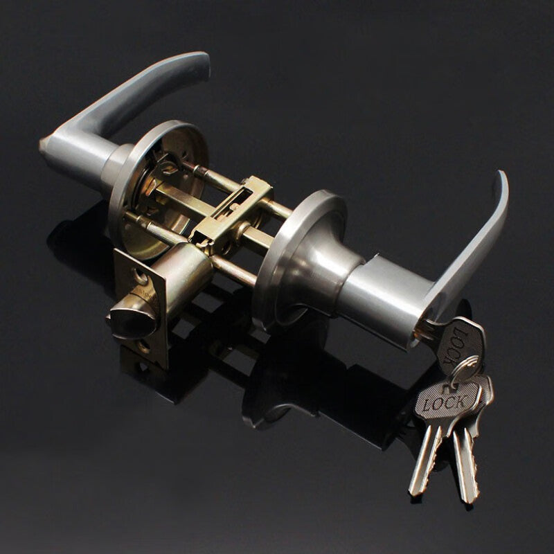 Deyu Crafts Stainless Steel Three-Bar Door Lock with Three-Bar Handle 45-65 Copper-Filled