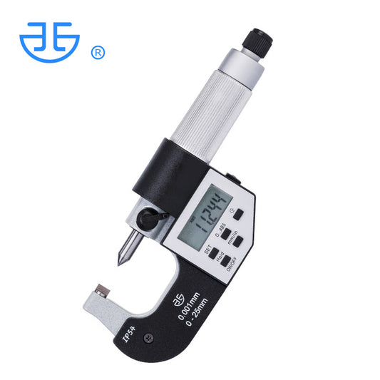 Northwest Qinghai Qingliang Electronic Digital Display Single-Point Micrometer Thin Flat Point Crimping Height Micrometer High Precision 0.001mm 230-51-240/0-25mm