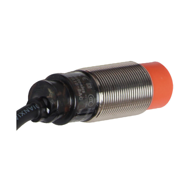 Autonics inductive cylindrical proximity switch 2-wire cable 2m detection distance 8mm; PR18-8AC
