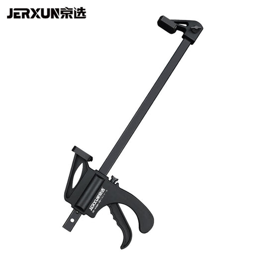 JERXUN 24-inch woodworking clamp, F-type right-angle fixing multi-functional fast and strong plate clamp, plastic clamping clamp.