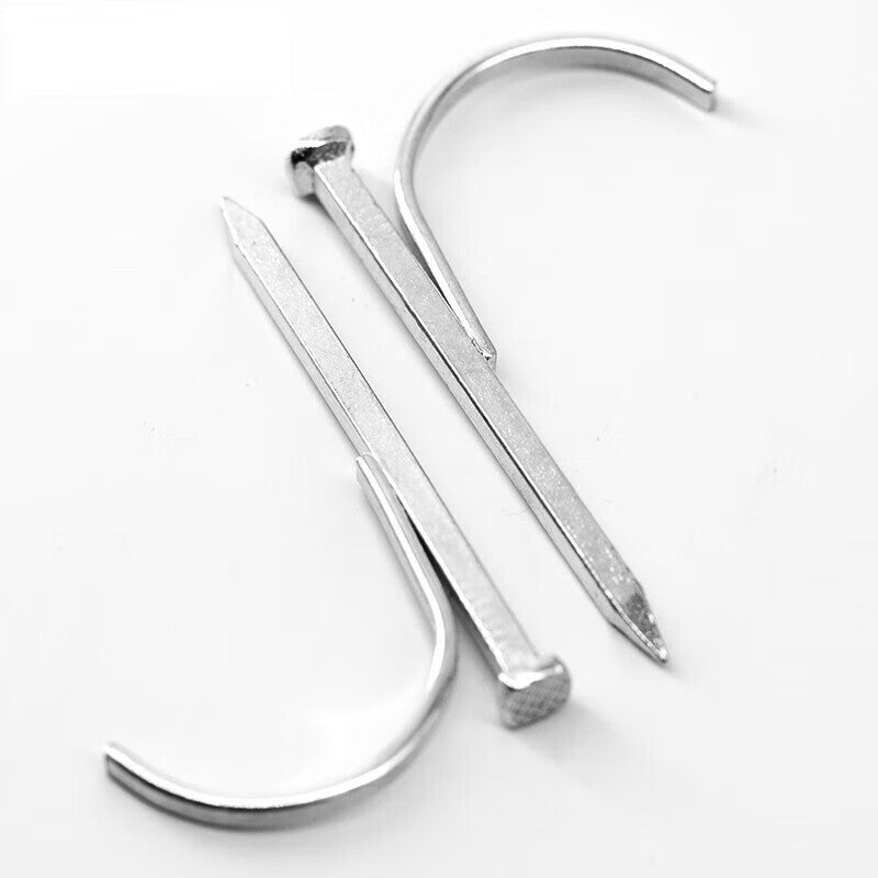 Huabi Pipe Hooks, Square Hooks, Hardened Cement Nails, Integrated Hook and Fixing Nails, Wall-Mounted Hooks, Conduit Clips (C size, 6-point/25mm pipes, 120 gold pieces)