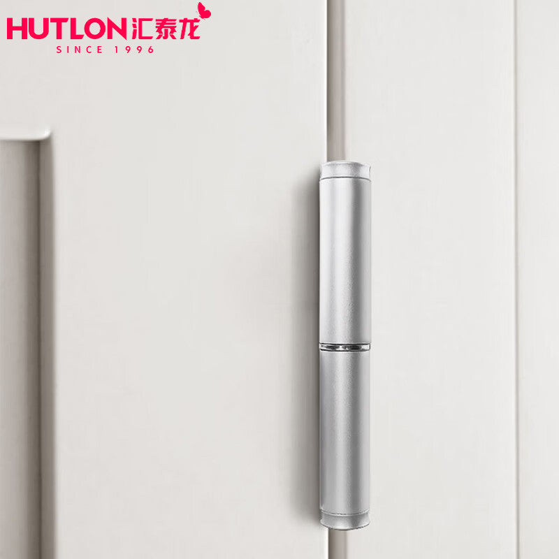 Huitailong concealed door hinges, 6-inch hydraulic buffer spring return hinges, automatic closing self-closing hinges (left opening), 2-pack (Silver).