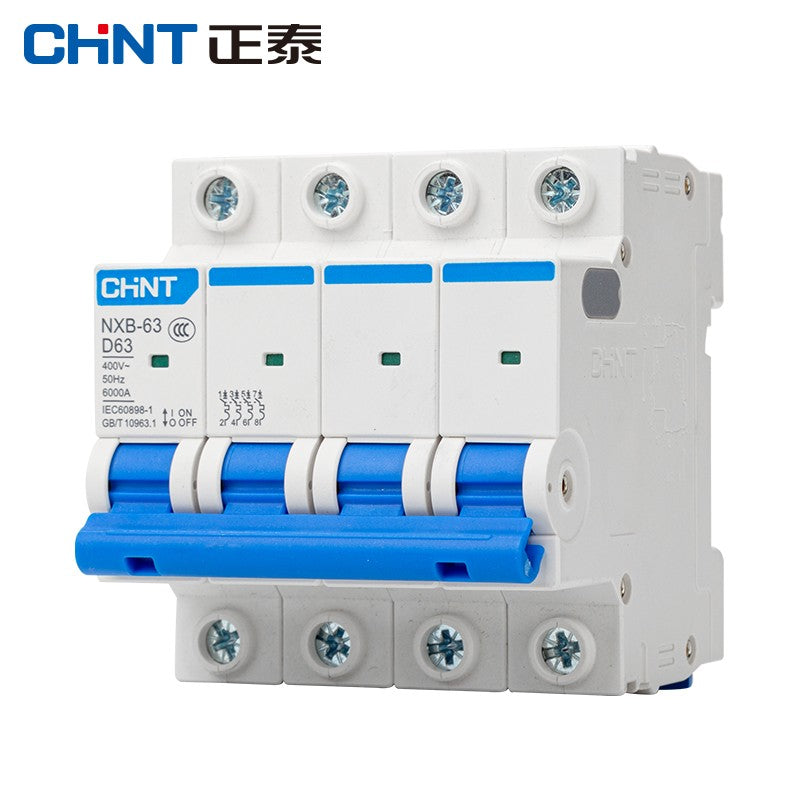 Chint (CHNT) NXB-63-4P-D63 air switch D-type overload DZ47 upgraded small circuit breaker 4P D63