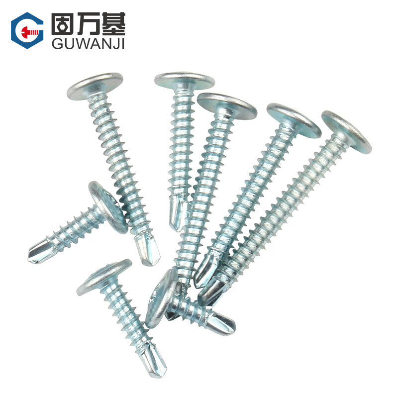 GUWANJI Phillips head self-drilling screws with washers, galvanized, dovetail screws, M4.2x25 [100 pieces/pack]
