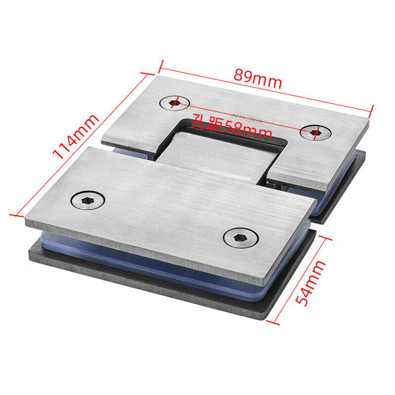 Dipoor glass door hinges, thickened stainless steel bathroom clips, 180-degree frameless glass clip hinges for shower rooms.