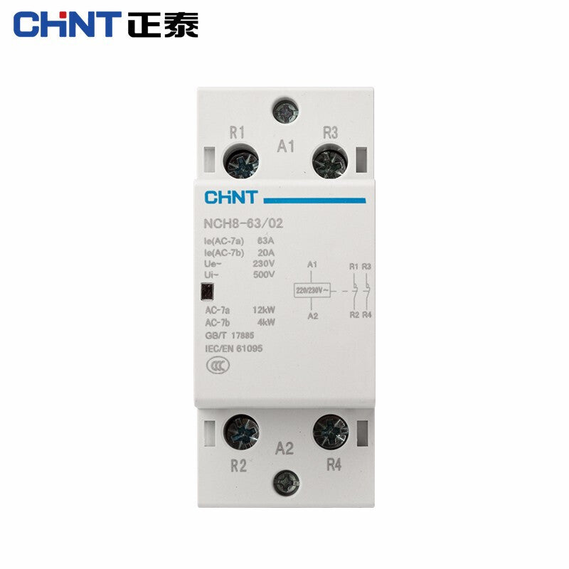 Chint NCH8-63/02 Single-Phase AC Contactor 220V Rail Type