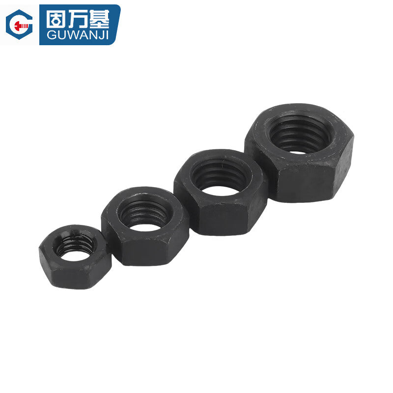 GUWANJI Hex Nuts, High Strength Carbon Steel Hex Nuts and Nuts, Black Iron, National Standard, Grade 10, M8 [200 pieces/pack]