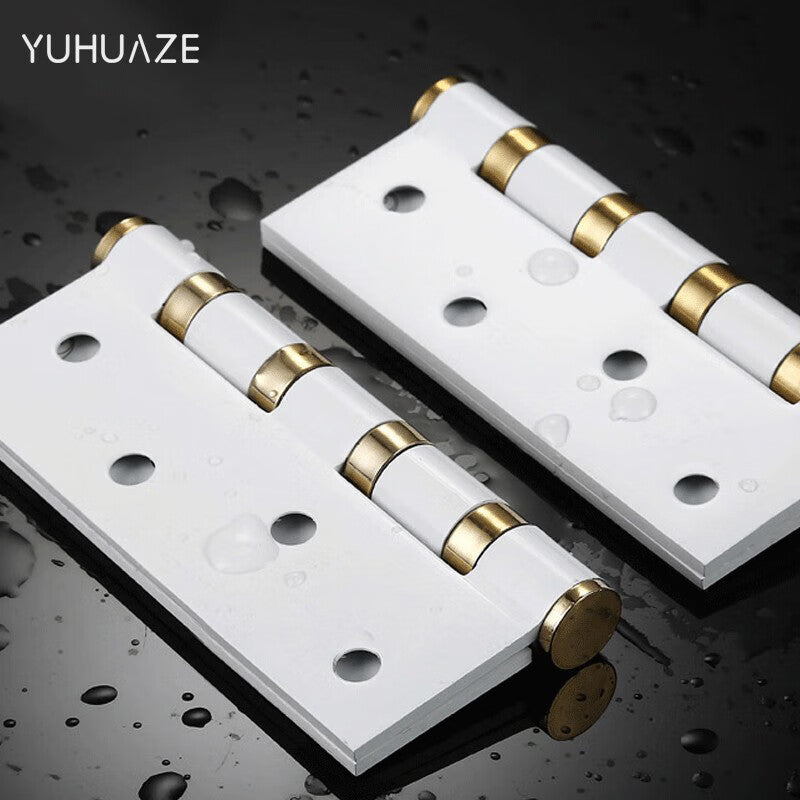Yuhuaze Thickened High-Quality Stainless Steel Casement Hinges, 4-inch, Room Door Hinges, Wooden Door Hinges, Hardware, 1 Piece, White