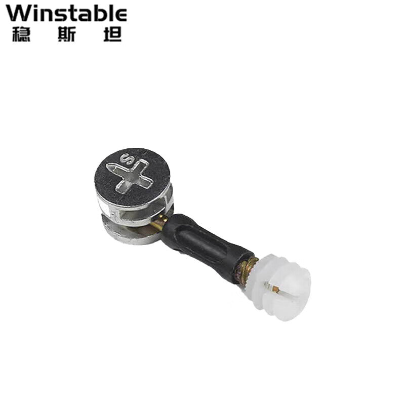 Winstan WSX04 Thickened Three-in-One Wood Board Connector, Eccentric Wheel Nut Positioning Rod (50 pieces), Alloy Wheel + 40 Plastic Rod + Plastic Expansion