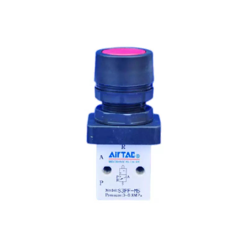 AirTAC Flat Head Button Manual Valve (M5); S3PFM5R [1]