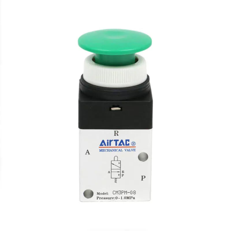 AirTAC Mushroom Head Button Manual Valve (1/4); CM3PM08G [1]