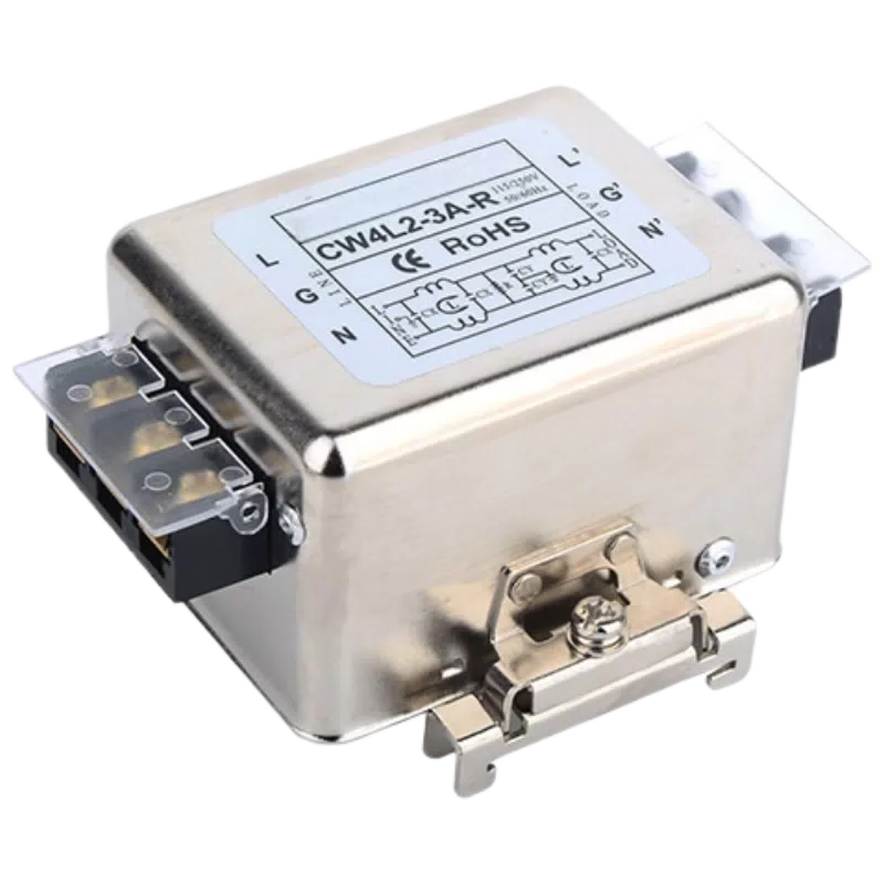Angming Power Filter 220V 10A 20A 30 Terminal Block Rail Filter 3A Rail Mounting: CW4L2-3A-R [4]