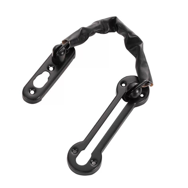 Anselek anti-theft chain, punched-hole security door chain for hotels and guesthouses, bolt door latch, black 5D01556 [1]