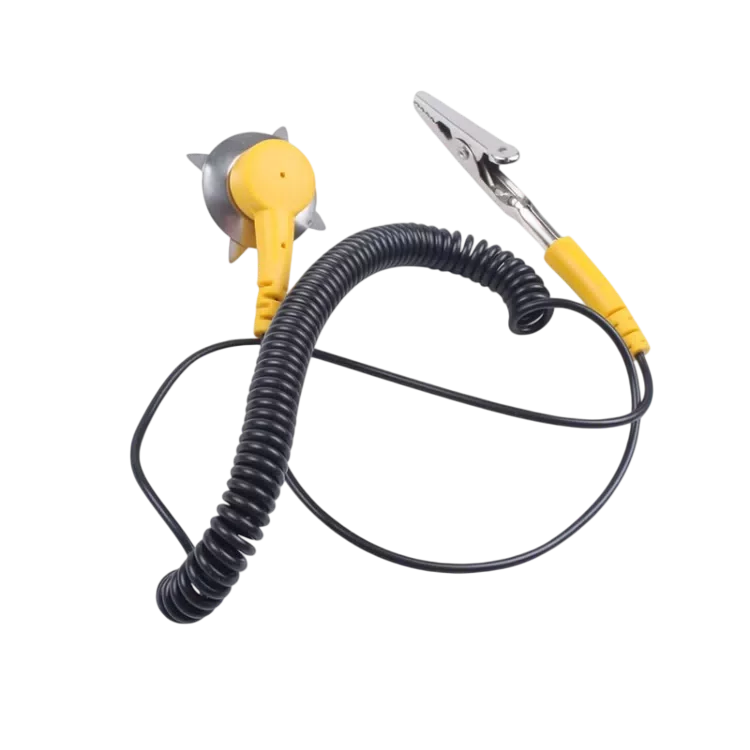 Beigushan Anti-static Grounding Wire, Dust-free Table Mat, Grounding Clip, ESD Tabletop Connection, Alligator Clip, Static Electricity Wire, Star Claw Static Electricity Clip, Black Spring Wire + Yell [5]