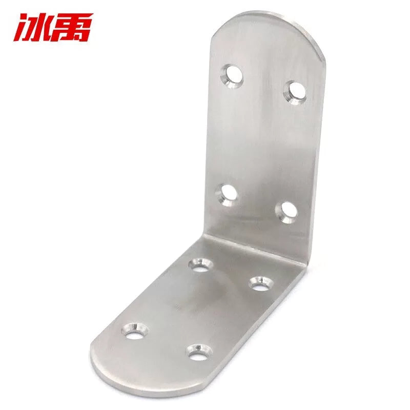 Bingyu Right Angle Bracket, Stainless Steel 90-Degree L-Shaped Bracket, Shelf Support Connector, Rounded Edge, 8 Holes, 85*85*38*2.5mm, 5 Pieces, BH-596 [4]
