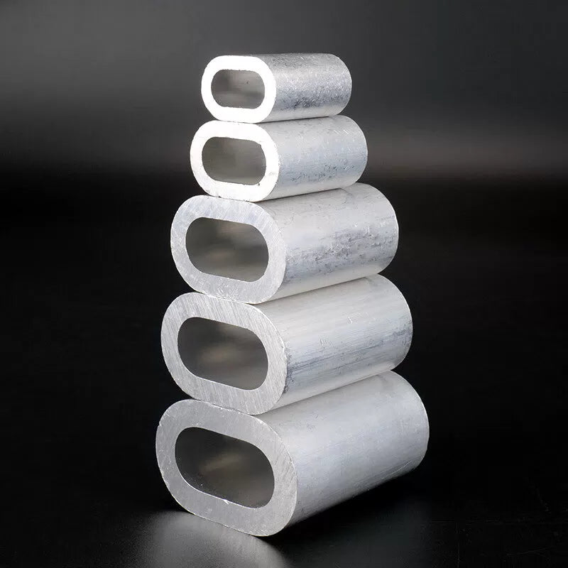 Bingyu Steel Wire Rope Aluminum Sleeve, Steel Wire Rope Clip, Aluminum Buckle, Oval Steel Wire Rope Clamp, Single Hole Aluminum Sleeve, 1mm (500 pieces) BH-592 [2]