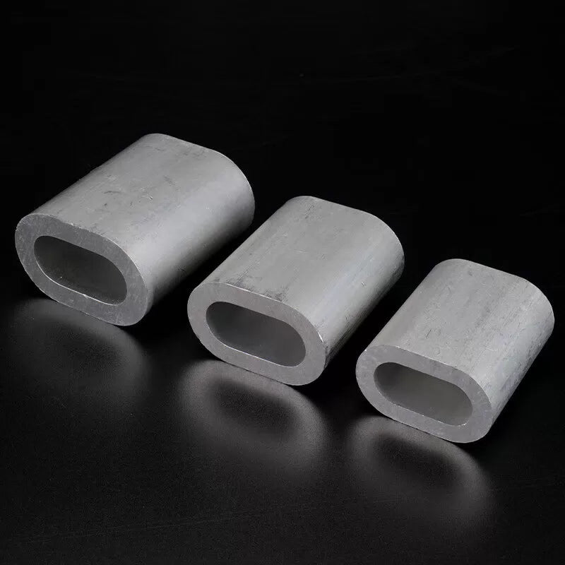 Bingyu Steel Wire Rope Aluminum Sleeve, Steel Wire Rope Clip, Aluminum Buckle, Oval Steel Wire Rope Clamp, Single Hole Aluminum Sleeve, 1mm (500 pieces) BH-592 [3]