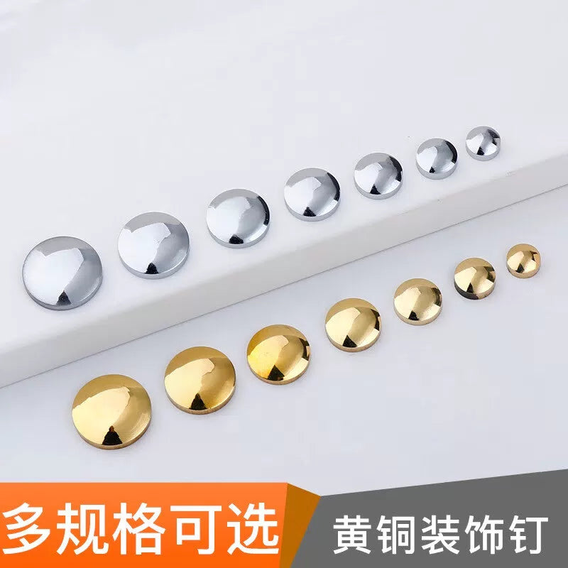 Chaiba Copper Mirror Nails, Decorative Nails, Decorative Caps, Advertising Screws, Advertising Nails, Glass Mirror Nails, Customizable, Bright Silver (12mm Diameter), One Price [3]