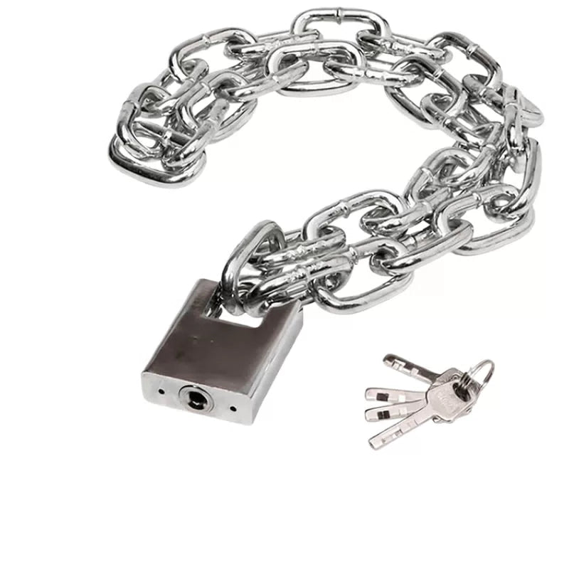 Chuke chain lock, anti-theft chain lock, anti-cutting iron chain lock, bicycle lock, electric bicycle chain padlock, thickened 0.5m. [1]