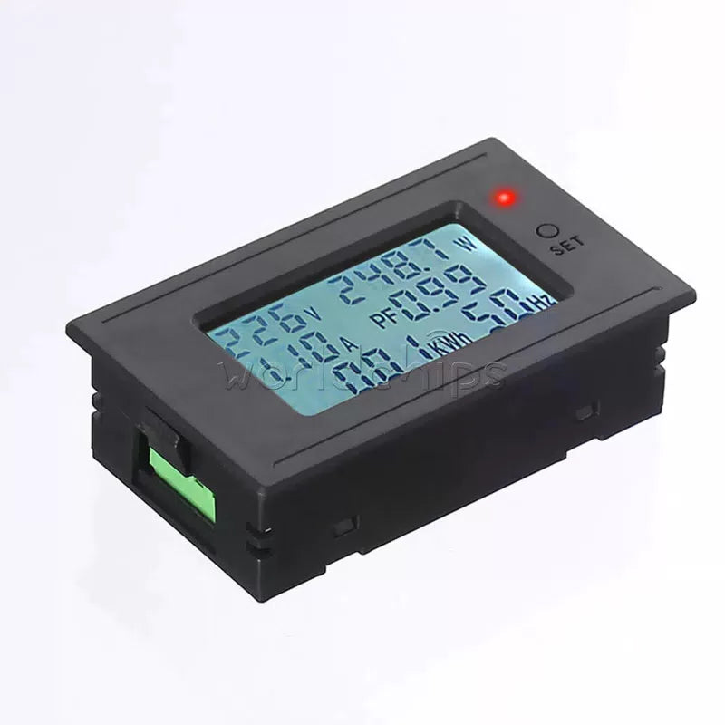 Digital LCD Electrical AC Combo Meter Voltage Current Amp KWh Watt Power Monitor [8]