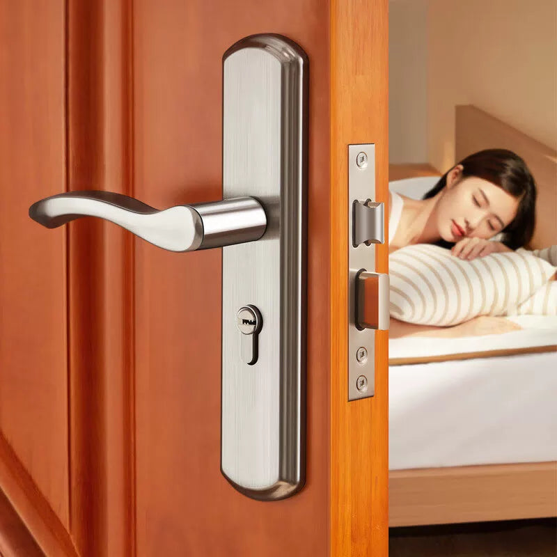 Du'ao Door Locks, Bedroom Door Locks, Wooden Door Locks, Adjustable, No Need for Hole Modification, Universal Complete Set of Interior Door Locks, 18 Handles [3]