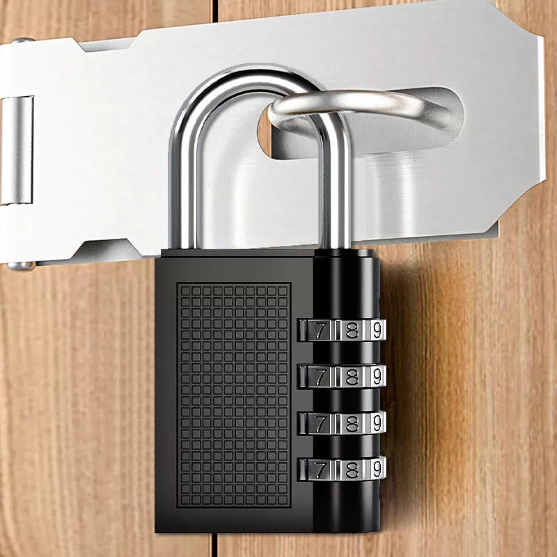 Du'ao combination lock for student dorm lockers, luggage, gym lockers, metal anti-theft padlock, large 4-position padlock. [2]